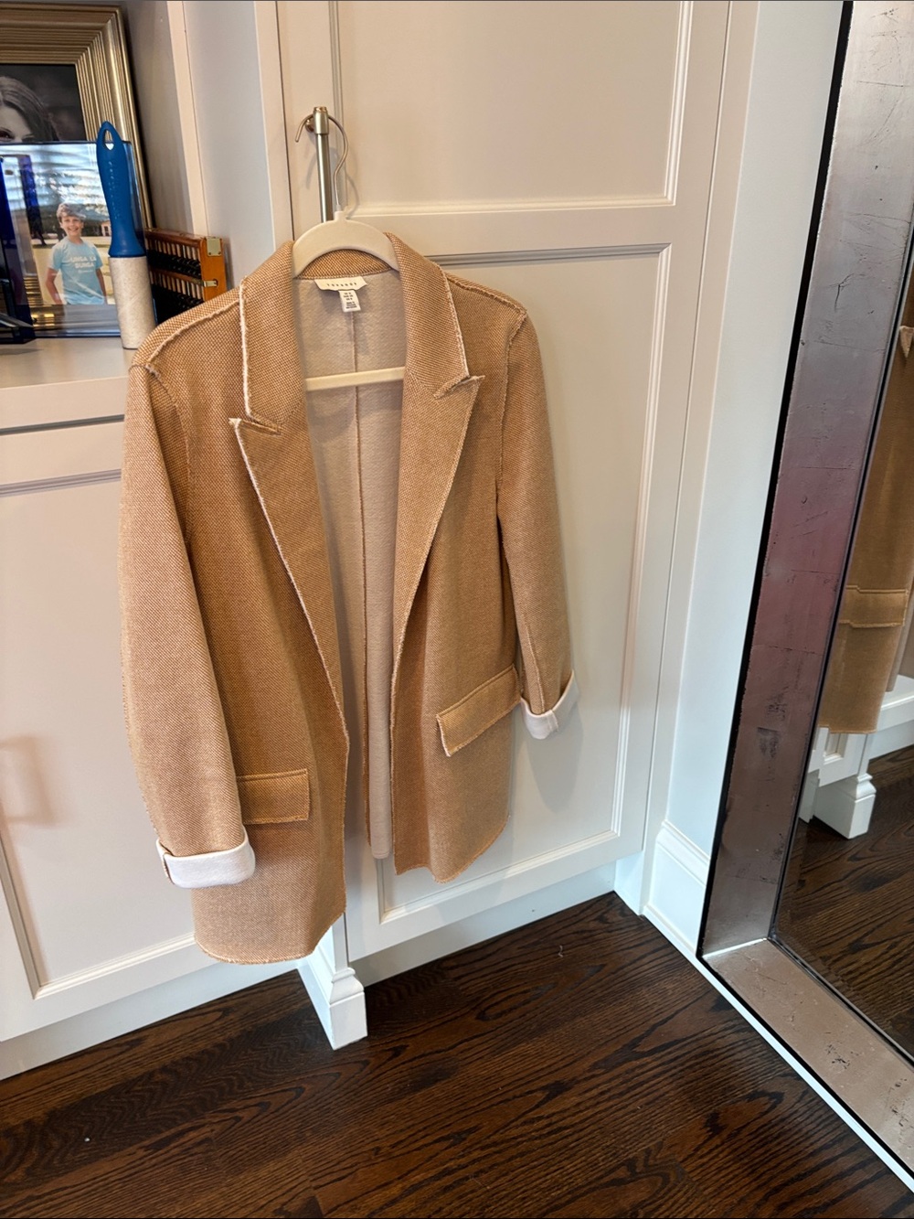 Topshop Camel Open-Front Blazer Jacket